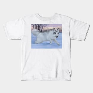 Frolicking Marble Fox Kids T-Shirt